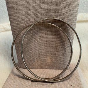 2 sterling silver thin hand stamped bracelets